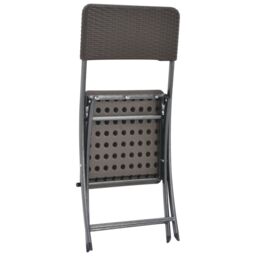 Berkfield Home Folding Garden Chairs 4 pcs HDPE & Steel Brown - thumbnail 6