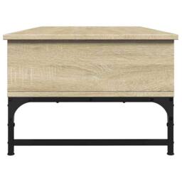 Berkfield Home Decorative Coffee Table Sonoma Oak 100x50x35 cm Engineered Wood a in Light Tan - Size: 100 x 50 x 35 cm - thumbnail 6