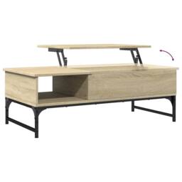 Berkfield Home Decorative Coffee Table Sonoma Oak 100x50x35 cm Engineered Wood a in Light Tan - Size: 100 x 50 x 35 cm - thumbnail 8