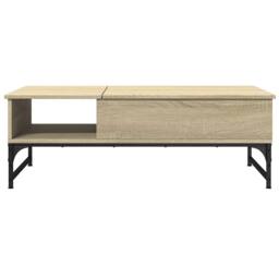 Berkfield Home Decorative Coffee Table Sonoma Oak 100x50x35 cm Engineered Wood a in Light Tan - Size: 100 x 50 x 35 cm - thumbnail 5
