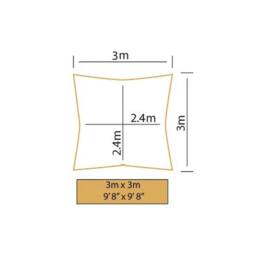 Primrose 3m Square Water Resistant Sun Shade Canopy 96.5% UV Block Free Rope in Orange - thumbnail 6