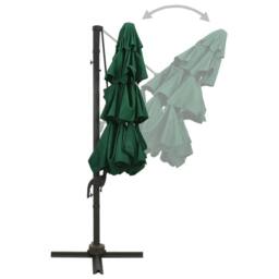 Berkfield Home 4-Tier Parasol with Aluminium Pole Green 3x3 m - thumbnail 4