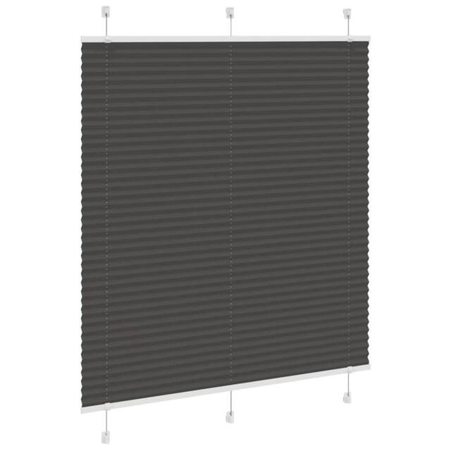 Berkfield Home Pleated Blind Black 115x150 cm Fabric Width 114.4 cm Polyester - image 1