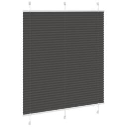 Berkfield Home Pleated Blind Black 115x150 cm Fabric Width 114.4 cm Polyester - thumbnail 1