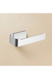 Cosmic Toilet roll holder, Brushed stainless steel, NEA Collection in Metallic Silver - thumbnail 2