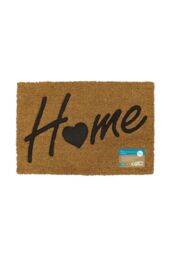 JVL Rubber Embossed PVC Backed Coir Doormat 40x60cm Home in Natural - Size: 40 cm x 60 cm - thumbnail 6