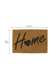 JVL Rubber Embossed PVC Backed Coir Doormat 40x60cm Home in Natural - Size: 40 cm x 60 cm - thumbnail 5