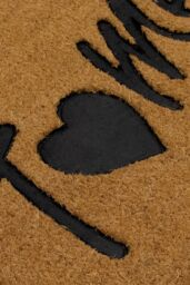 JVL Rubber Embossed PVC Backed Coir Doormat 40x60cm Home in Natural - Size: 40 cm x 60 cm - thumbnail 3