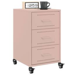 Berkfield Home Bedside Cabinet Pink 36x39x59 cm Steel - Size: 36 x 39 x 59 cm - thumbnail 4