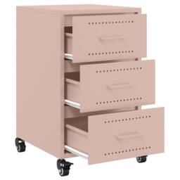 Berkfield Home Bedside Cabinet Pink 36x39x59 cm Steel - Size: 36 x 39 x 59 cm - thumbnail 9