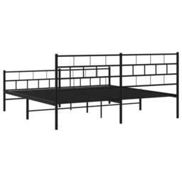 Berkfield Home Metal Bed Frame with Headboard & Footboard Black 200x200 cm - thumbnail 7