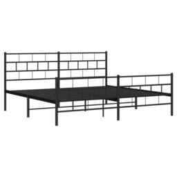 Berkfield Home Metal Bed Frame with Headboard & Footboard Black 200x200 cm - thumbnail 4