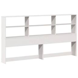 Berkfield Home Decorative Bookcase Bed Frame White 180x200 cm Super King Solid W - thumbnail 7
