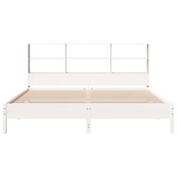 Berkfield Home Decorative Bookcase Bed Frame White 180x200 cm Super King Solid W - thumbnail 4