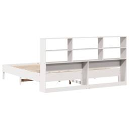 Berkfield Home Decorative Bookcase Bed Frame White 180x200 cm Super King Solid W - thumbnail 6