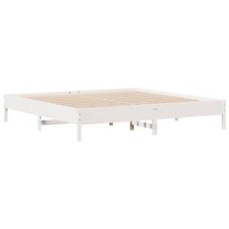 Berkfield Home Decorative Bookcase Bed Frame White 180x200 cm Super King Solid W - thumbnail 8
