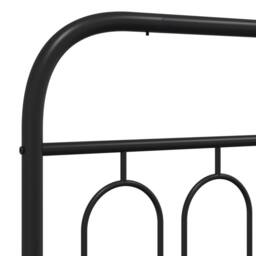 Berkfield Home Metal Bed Frame without Mattress with Headboard Black 135x190cm - Size: 135x190 cm - thumbnail 7