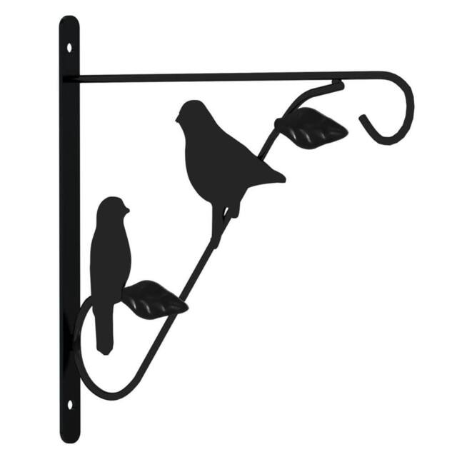 Berkfield Home Hanging Basket Brackets with Planters 4 pcs Black Steel - image 1