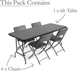 Christow Garden Dining Set 4 Seater Rattan Effect Table Chairs Outdoor Furniture - thumbnail 3