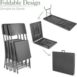 Christow Garden Dining Set 4 Seater Rattan Effect Table Chairs Outdoor Furniture - thumbnail 6