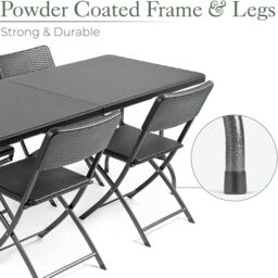 Christow Garden Dining Set 4 Seater Rattan Effect Table Chairs Outdoor Furniture - thumbnail 5