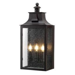 Netlighting Balmoral 3 Light Outdoor Wall Lantern Light Old Bronze IP44 E14 in Brown - thumbnail 1