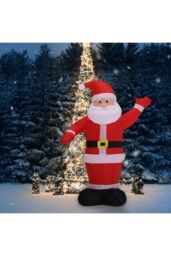 Living and Home 180cm Tall Christmas Inflatable Santa Claus with Fan and LED Blow up Christmas Outdoor Decorations for Yard Lawn in Red