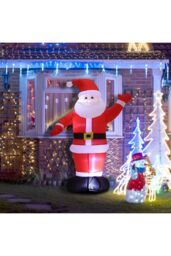 Living and Home 180cm Tall Christmas Inflatable Santa Claus with Fan and LED Blow up Christmas Outdoor Decorations for Yard Lawn in Red - thumbnail 3