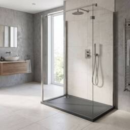 Balterley Contemporary Rectangular Shower Tray, 1200x800mm in Grey - thumbnail 4