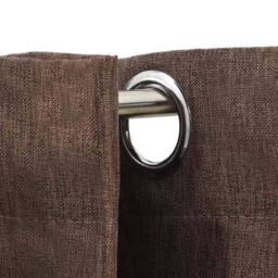 Berkfield Home Linen-Look Blackout Curtains with Grommets 2pcs Taupe 140x225cm - Size: 140x225 cm