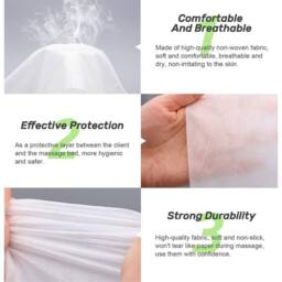 EONLION 100Pcs Disposable Spa Massage Table Sheet Beauty Bed Cover Non-woven in White - thumbnail 3