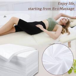 EONLION 100Pcs Disposable Spa Massage Table Sheet Beauty Bed Cover Non-woven in White - thumbnail 6