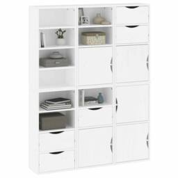 "Berkfield Home Side Cabinets 6 pcs ""ODDA"" White 40x24x79 cm Solid Wood Pine - Size: 40 x 24 x 79 cm" - thumbnail 4