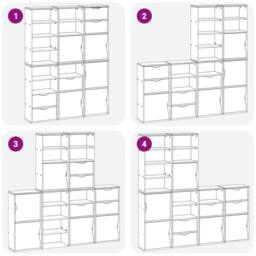 "Berkfield Home Side Cabinets 6 pcs ""ODDA"" White 40x24x79 cm Solid Wood Pine - Size: 40 x 24 x 79 cm" - thumbnail 9