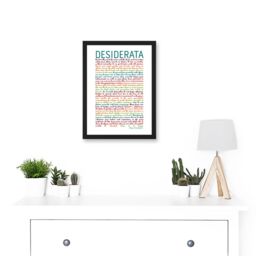 Artery8 Desiderata Rainbow Words Max Ehrmann Typography Inspiration A4 Artwork Framed Wall Art Print in Black - thumbnail 2