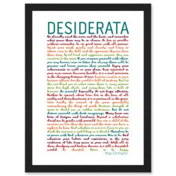 Artery8 Desiderata Rainbow Words Max Ehrmann Typography Inspiration A4 Artwork Framed Wall Art Print in Black - thumbnail 1