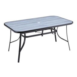 Living and Home Garden Tempered Glass Marble Rectangular Coffee Table in Grey - thumbnail 4