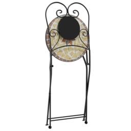 Berkfield Home Mosaic Bistro Set Terracotta & White Iron & Ceramic in Orange - thumbnail 5