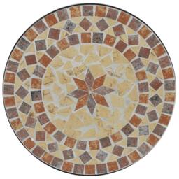 Berkfield Home Mosaic Bistro Set Terracotta & White Iron & Ceramic in Orange - thumbnail 6