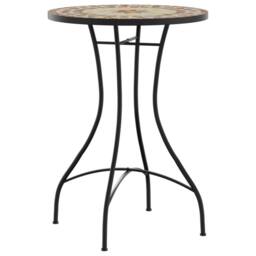 Berkfield Home Mosaic Bistro Set Terracotta & White Iron & Ceramic in Orange - thumbnail 3