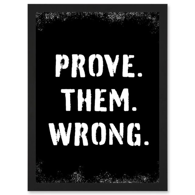 Artery8 Exercise Wall Art Prove Them Wrong Inspirational Positive Motivational Gym Workout Living Room Aesthetic Artwork Framed Wall Art Print A4 - image 1