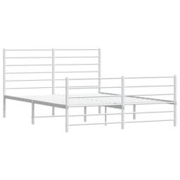 Berkfield Home Metal Bed Frame with Headboard & Footboard White 140x190 cm - thumbnail 3