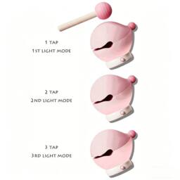 Obasyhig Creative Wooden Fish Tap Night Light in Beige - thumbnail 3