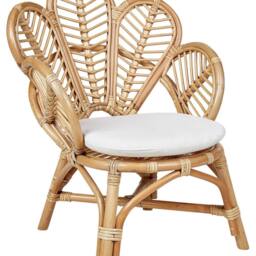 Wyld and Coco Peacock Kids Chair - Natural Rattan Boho 58 x 55 x 70 cm in Brown - thumbnail 2