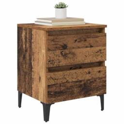 Berkfield Home Stylish Bed Cabinets 2 pcs Old Wood 40x35x50 cm Engineered Wood in Brown - Size: 40 x 35 x 50 cm - thumbnail 1