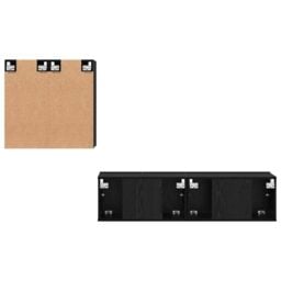 Berkfield Home TV Cabinet Set with Shelf Wall-mounted with Storage with Door 4 pcs Black oak 120 x 30 x 30 cm - thumbnail 9