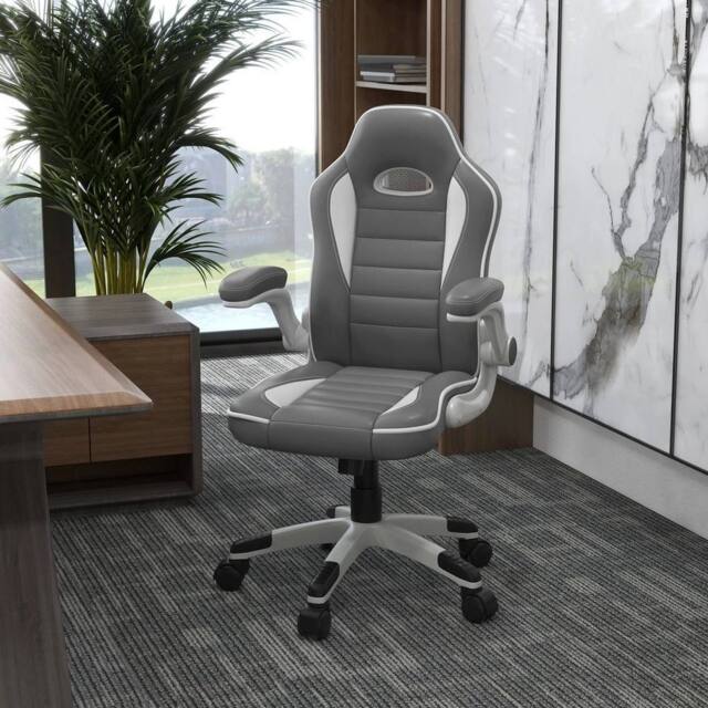 KORVIXA Grey Racing Gaming Chair Height Adjustable - Size: 100 cm - image 1