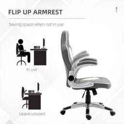 KORVIXA Grey Racing Gaming Chair Height Adjustable - Size: 100 cm - thumbnail 5