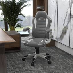 KORVIXA Grey Racing Gaming Chair Height Adjustable - Size: 100 cm - thumbnail 1