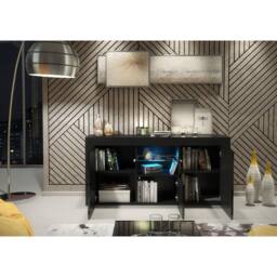 Creative Furniture Aurora Sideboard 145cm - Black with Gloss Doors & LED Lights - thumbnail 3